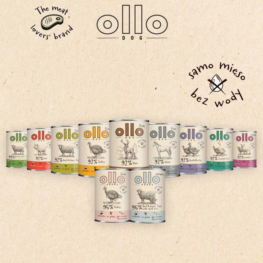 Koera märgtoit OLLO Pure Horse Mono, hobuseliha, monoproteiin, 850 g konserv - 6