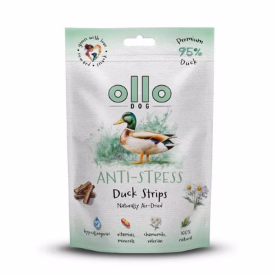 Koera maius OLLO Air-Dried Anti-Stress Duck strips, kuivatatud pardiribad 80 g
