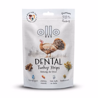 Koeramaius OLLO Air Dried Dental Turkey Strips, kalkun, 80 g