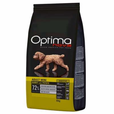Koera kuivtoit Optimanova Adult Mini Digestive Rabbit & Potato, 6 kg