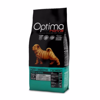 Koera kuivtoit Optimanova Puppy Digestive Rabbit & Potato, 2 kg