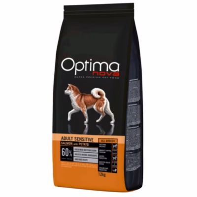 Koera kuivtoit Optimanova Adult Sensitive Salmon & Potato, 12 kg