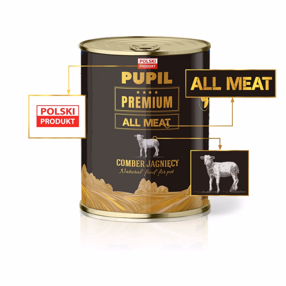 Märg koeratoit PUPIL All Meat Gold lambalihaga, täissööt täiskasvanud koertele, 800 g - 6