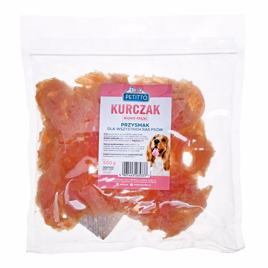 Koera maius PETITTO Soft Chicken Rings, kanamaitselised pehmed rõngad, 500 g - 5
