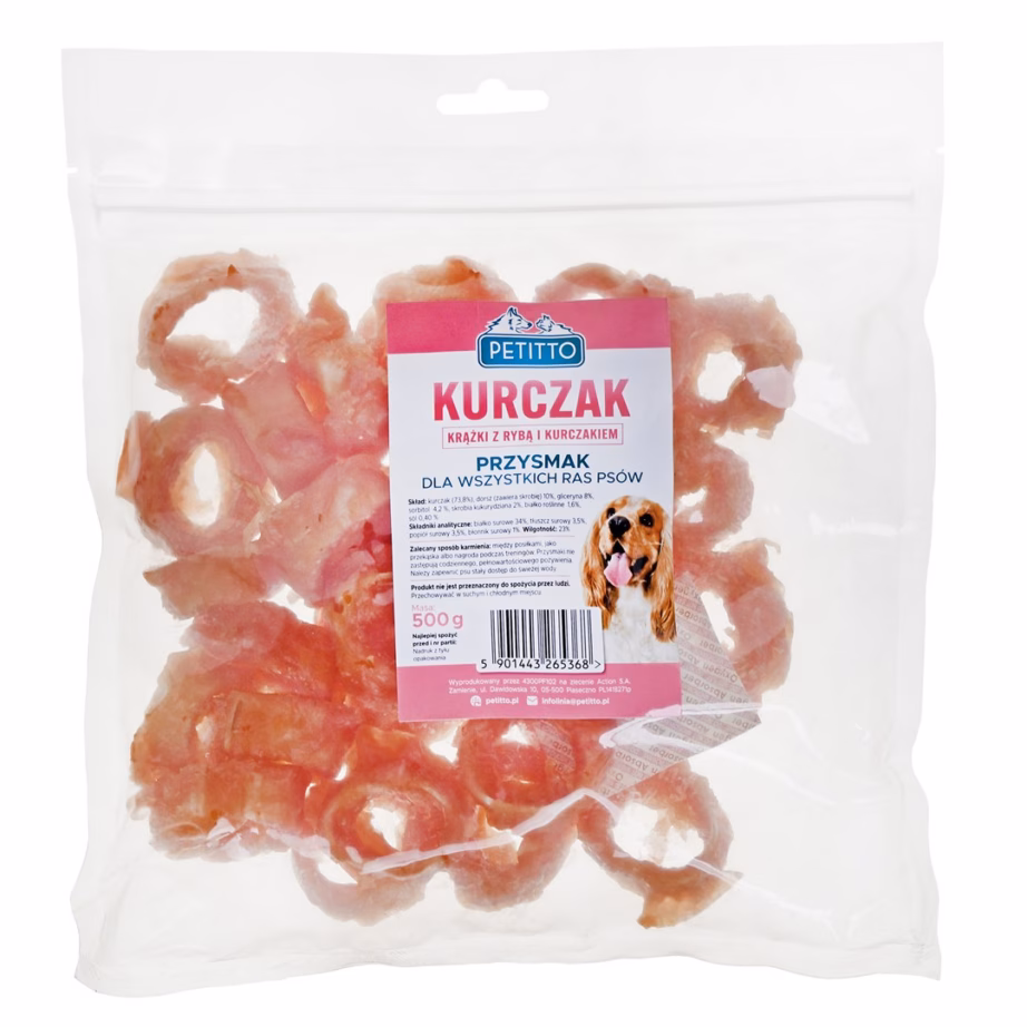 Koeramaius PETITTO kala ja kana rõngad, 500 g - 5