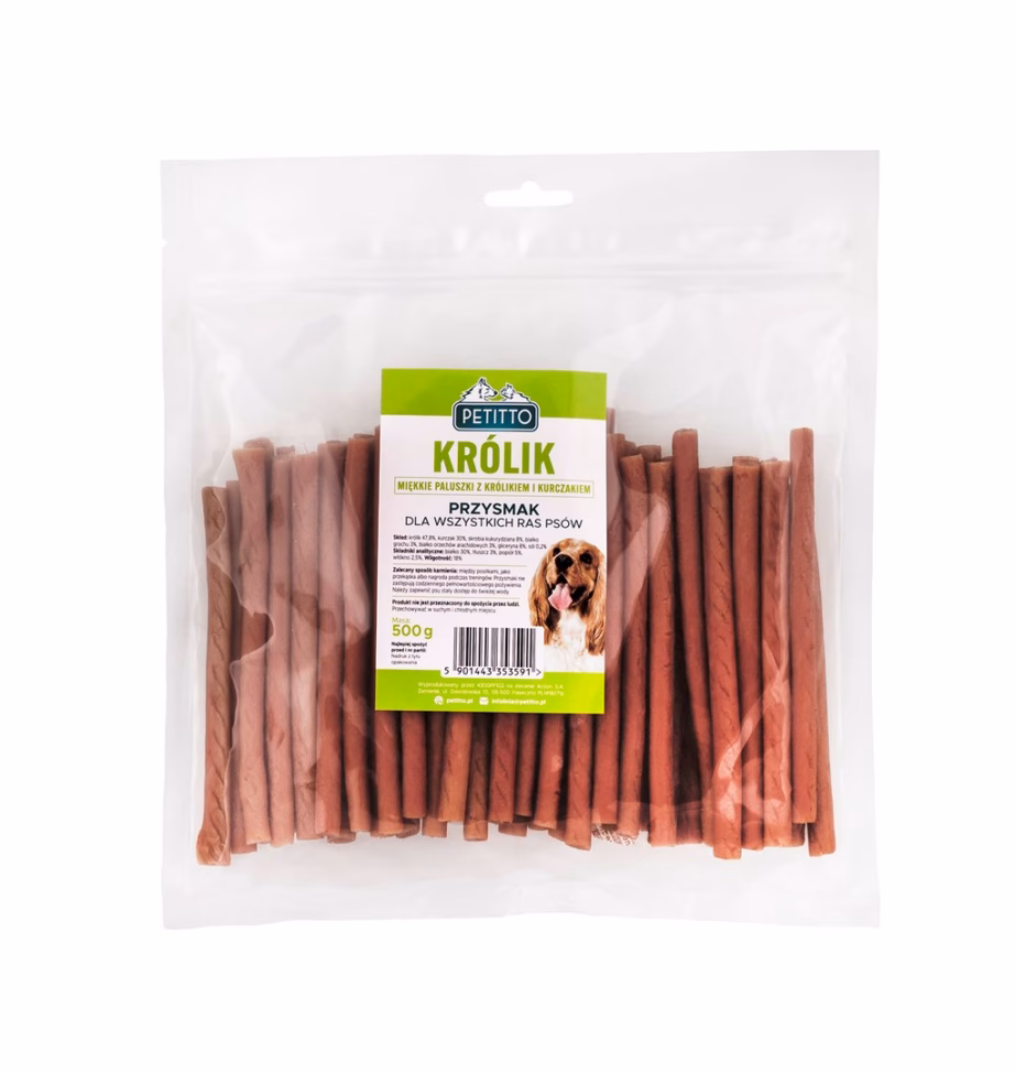 Koera maius PETITTO Soft rabbit fingers, küülikumaitseline treeningmaiustus 500 g - 6