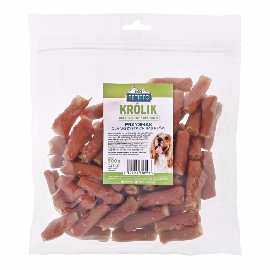 Koera maius PETITTO küülikupulgad, treeningmaiustus täiskasvanud koerale, 500 g - 5