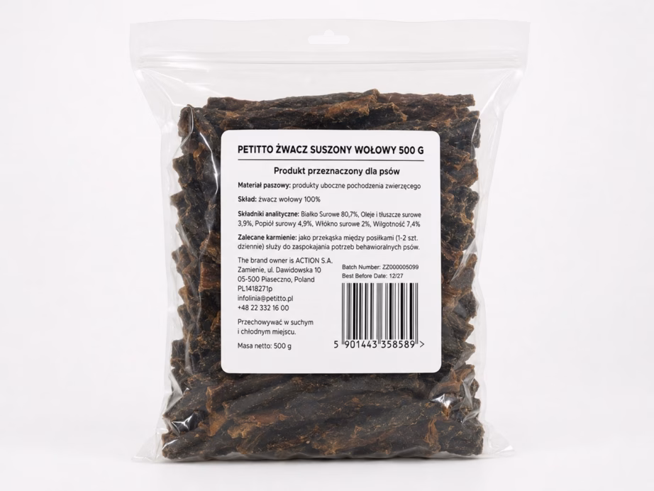 Koera maius PETITTO kuivatatud veisetripp Mono, monovalk, 500 g - 4