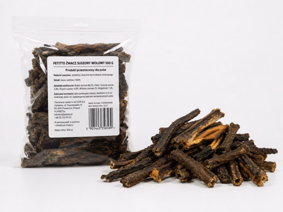 Koera maius PETITTO kuivatatud veisetripp Mono, monovalk, 500 g - 5