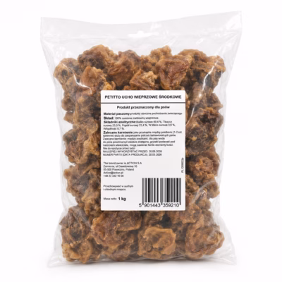 Koera närimismaius PETITTO Medium Pig Ear Mono, seakõrv, 1 kg