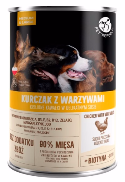 Märg koeratoit PetRepublic Adult Medium & Large kana ja köögiviljadega, 1250 g
