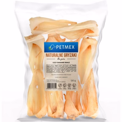 Koera maius PETMEX Valge sheep ear Mono, kuivatatud lambamaitseline närimistoode