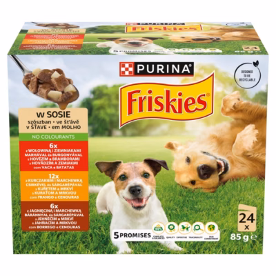 Koera märgtoit PURINA Friskies kastmes, täissööt täiskasvanud koertele