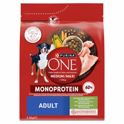 Koera kuivtoit PURINA NESTLE PURINA One Adult Medium/Maxi Monoprotein, kalkun, 2,5 kg