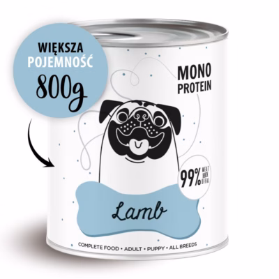 Koera märgtoit PAKA ZWIERZAKA Pepe Lamb, täissööt täiskasvanud koertele, 800 g