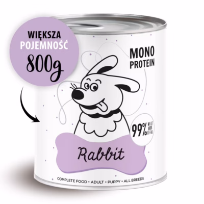 Koera märgtoit PAKA ZWIERZAKA Pepe Rabbit, täissööt, 800 g