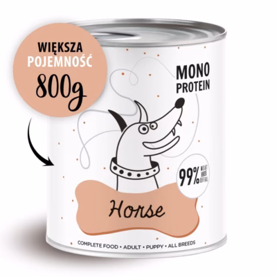 Koera märgtoit PAKA ZWIERZAKA Pepe Horse, täissööt täiskasvanud koertele, 800 g