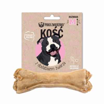 Koera närimiskont PAKA ZWIERZAKA, veisemaitseline, vatsalisandiga, M 12 cm, 55 g