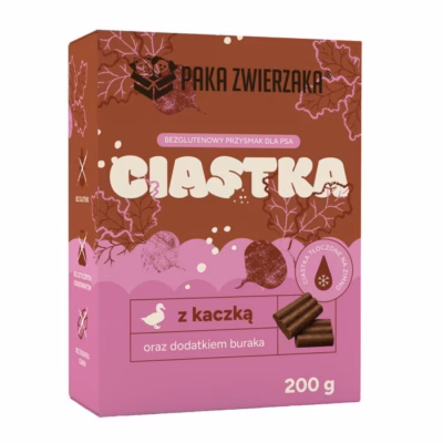 Koera maius PAKA ZWIERZAKA Duck with beetroot, 200 g (hüpoallergeenne treeningmaiustus)