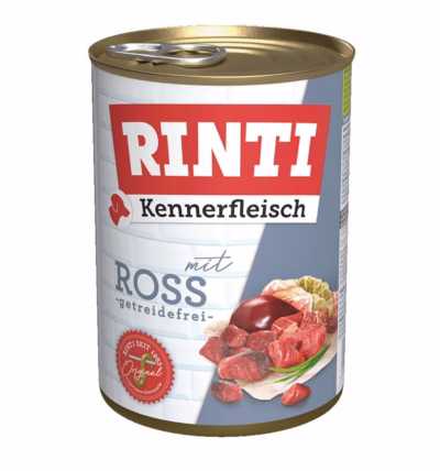 Märg koeratoit RINTI Kennerfleisch Horse, täissööt täiskasvanud koertele, 400 g