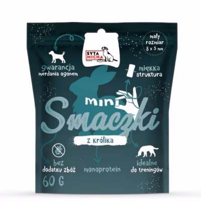 Koeramaius SYTA MICHA Mini Treats rabbit, monoproteiinne treeningmaiustus, 60 g