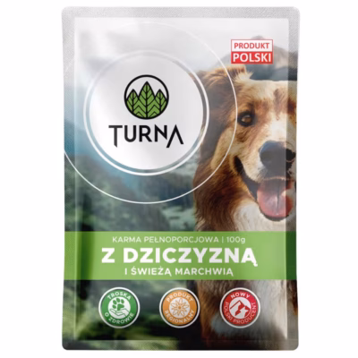 Märg koeratoit TURNA ulukilihaga, täissööt täiskasvanud koertele, 100 g