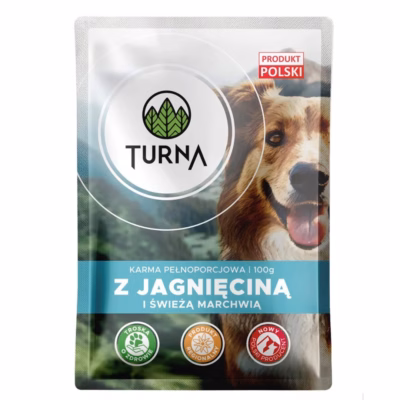 Koera märgtoit TURNA lambaga, täissööt täiskasvanud koertele, 100 g