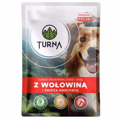 Koera märgtoit TURNA Beef, täissööt täiskasvanud koertele, 100 g