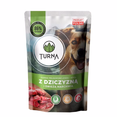 Märg koeratoit TURNA Venison, täissööt täiskasvanud koertele, 400 g