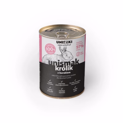 Koera märgtoit UNISZKI UNIsmak Rabbit with beetroot, täissööt täiskasvanud koertele 400 g