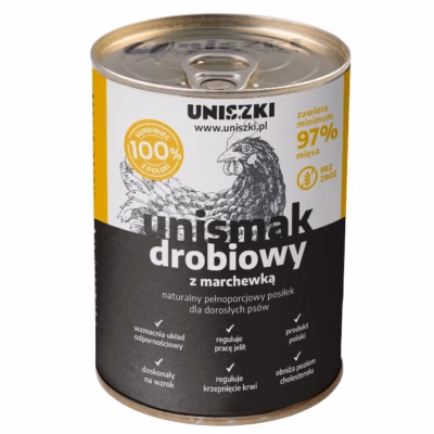 Koera märgtoit UNISZKI UNIsmak Mono Poultry, täissööt täiskasvanud koertele, 400 g