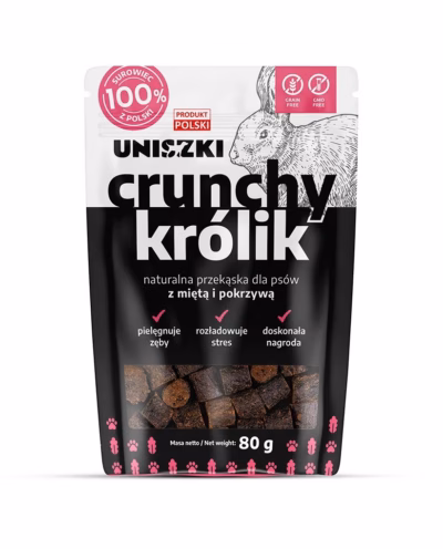 Koera maius UNISZKI Crunchy Rabbit with Mint and Nettle, küülikuga, 80 g