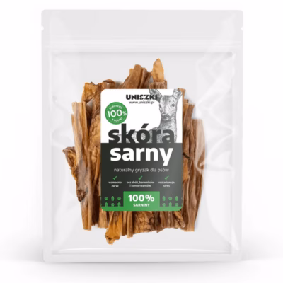 Kuivatatud hirvenahast närimismaius koertele UNISZKI Deer Skin, 100 g