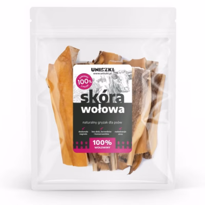 Kuivatatud veisenaha närimismaius koertele UNISZKI Beef Skin, 100 g