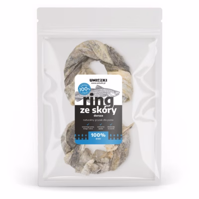 Koera maius UNISZKI Cod Skin Ring, tursanahast närimisrõngad 2 tk, 62 g
