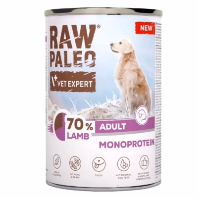Märg koeratoit VetExpert VETEXPERT Raw Paleo Mono Lamb, täissööt täiskasvanud koerale, 400 g