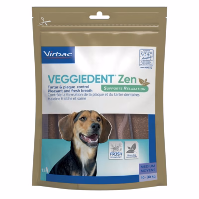 Hambapuhastusmaiused koerale Virbac Veggiedent Zen M, 15 tk