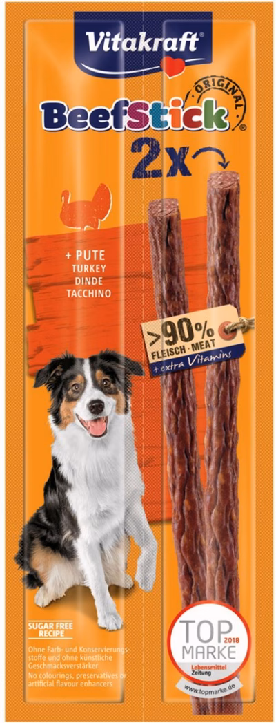 Koera maius Vitakraft VITAKRAFT Beef Stick kalkuniga, 2 × 12 g
