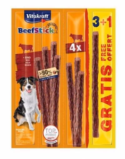Koera maius Vitakraft VITAKRAFT Beef Stick Beef 3+1, veiselihamaitseline (59 g)