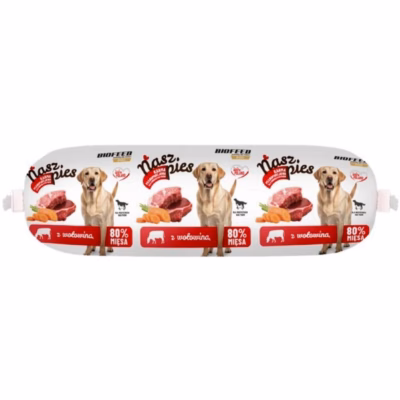 Koera märgtoit BIOFEED Nasz Pies veiselihabatoon, täissööt täiskasvanutele, 1 kg