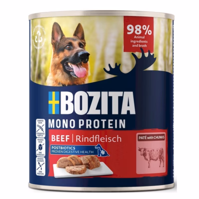 Koera märgtoit BOZITA Monoprotein Pate Beef, täissööt täiskasvanud koertele, 800 g