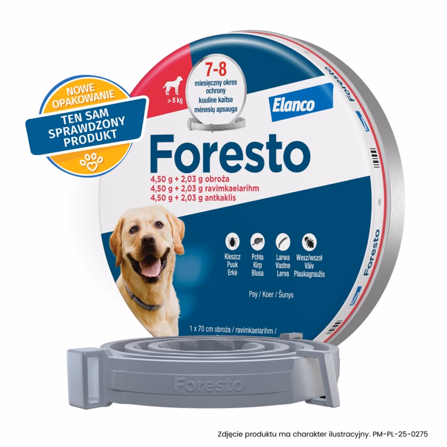 Kirbu- ja puugivastane kaelarihm ELANCO Foresto koertele üle 8 kg, 70 cm - 5