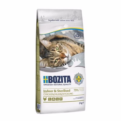 Kuiv kassitoit BOZITA Indoor & Sterilised Chicken, täissööt täiskasvanud kassile 10 kg