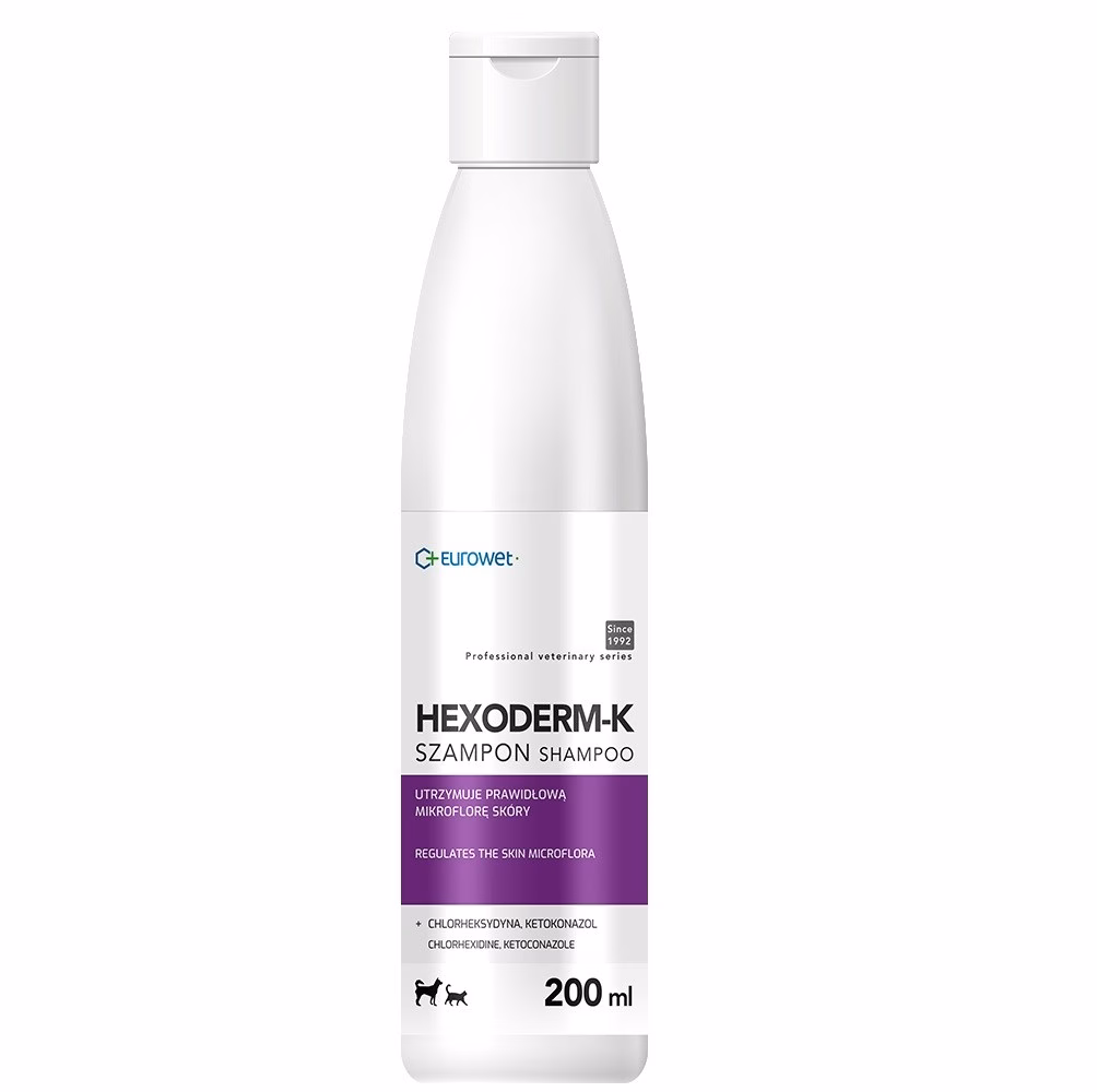 Dermatoloogiline šampoon koertele ja kassidele EUROWET Hexoderm-K, 200 ml