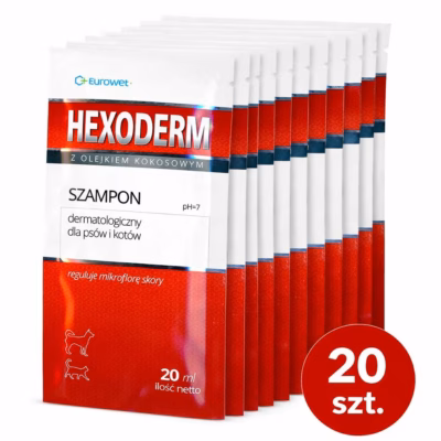 Lemmiklooma šampoon EUROWET Hexoderm koertele ja kassidele, kotikeses