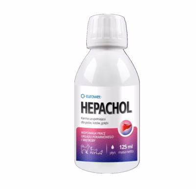 Seedeelundkonda ja maksa toetav siirup koertele ja kassidele EUROWET Hepachol, 125 ml