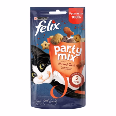 Kassimaitse PURINA Felix Party Mix Grill täiskasvanud kassile, 60 g