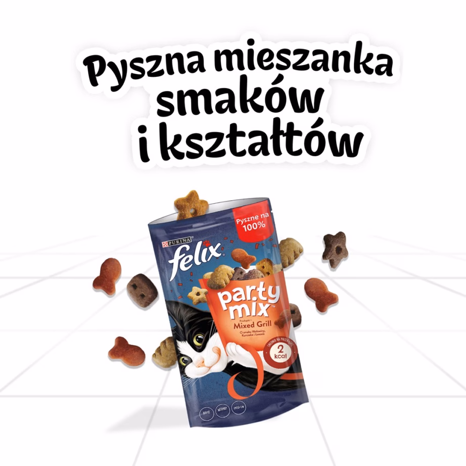 Kassimaius PURINA Felix Party Mix Grill täiskasvanud kassile, 60 g - 9