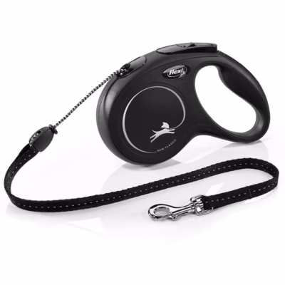 Tagasitõmmatav koerarihm flexi Classic, 5 m köis, must, kuni 20 kg