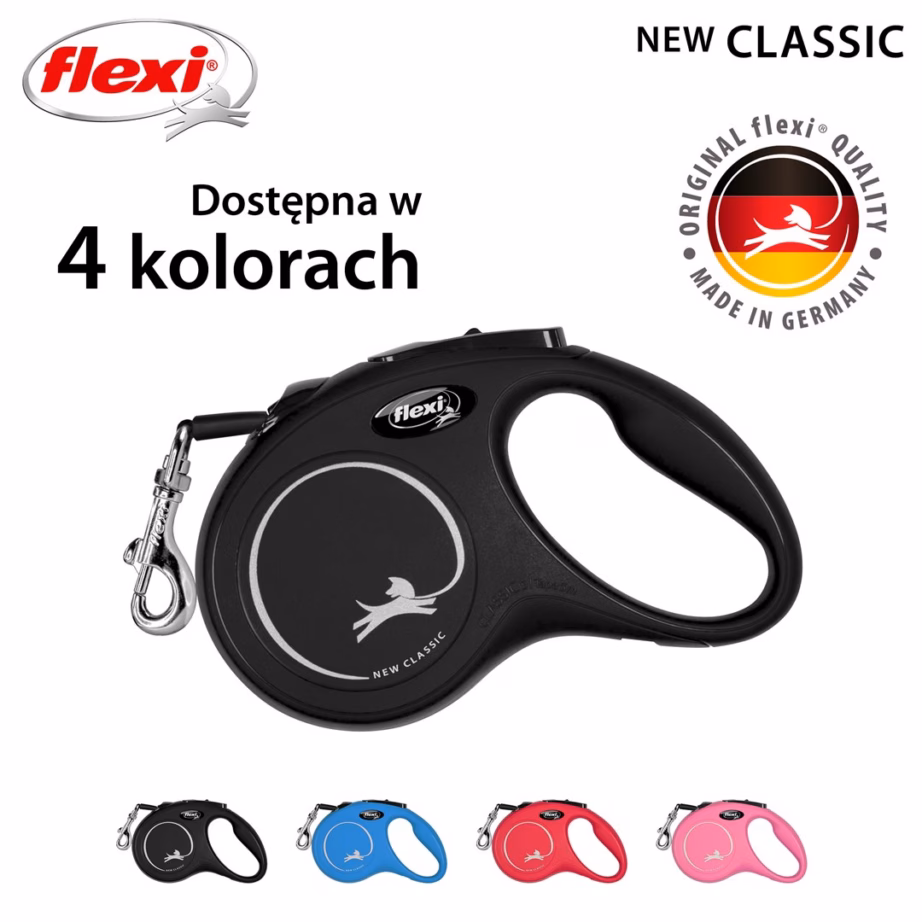 Rulljalutusrihm koerale flexi New CLASSIC, 5 m, rihm, must - 4